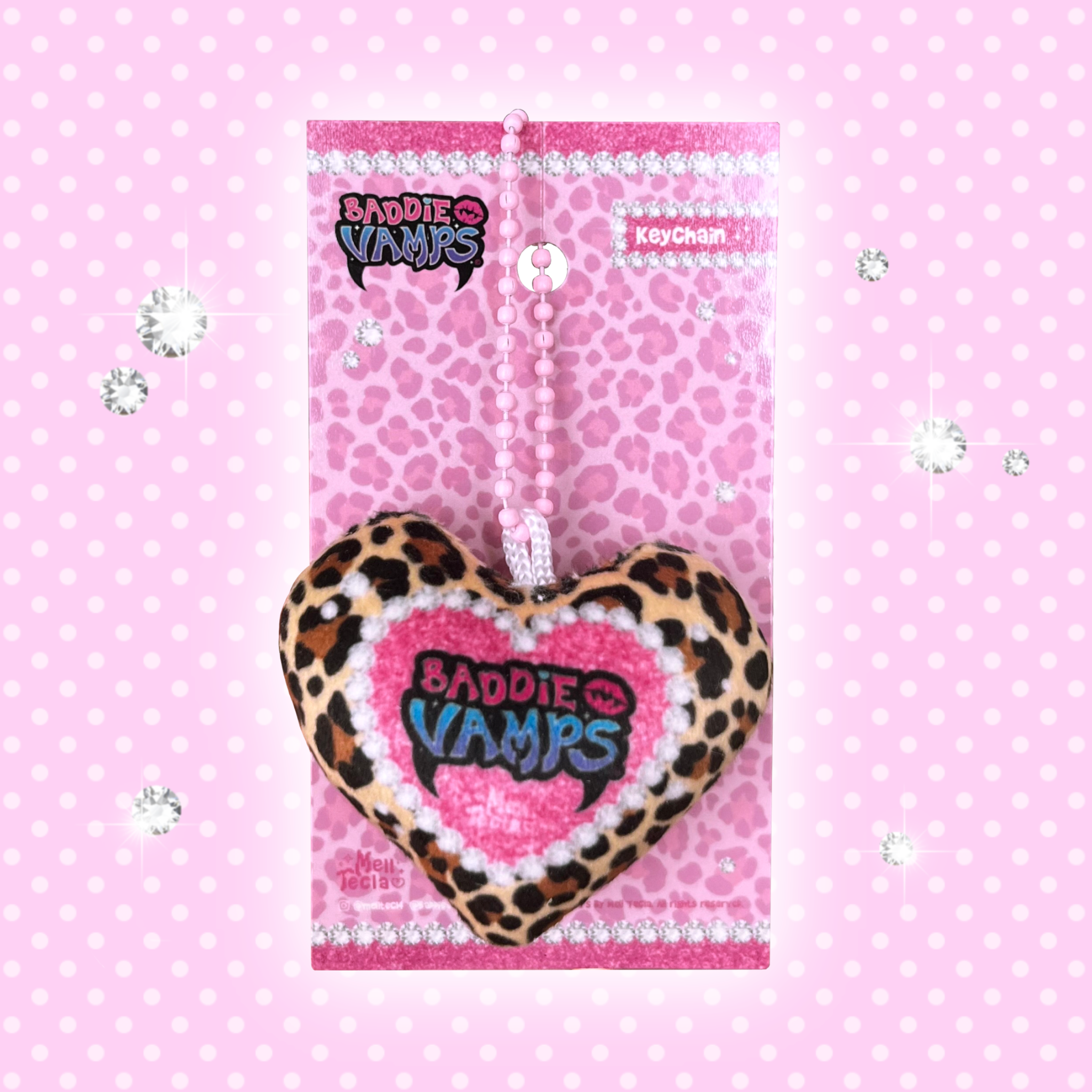 Leopard Heart Plush Keychain ❤︎